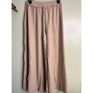 Aakaa pull on wide leg cropped palazzo elastic waistband pants, size medium